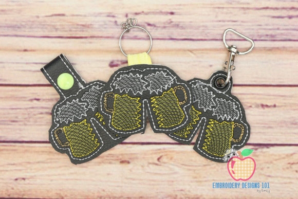 Beer Cheers Mug Dink in the Hoop Keyfob