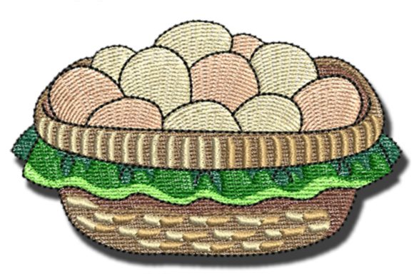 Eggs Basket Embroidery Design