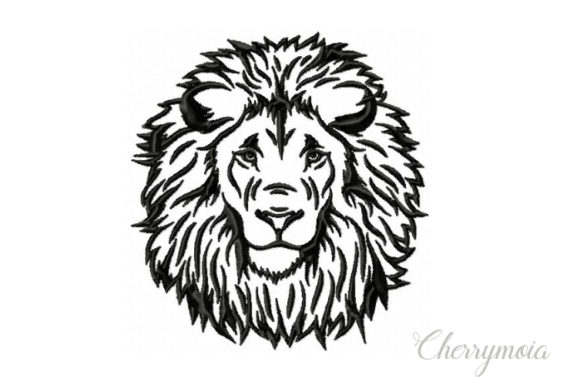 Lion s Head Embroidery Design