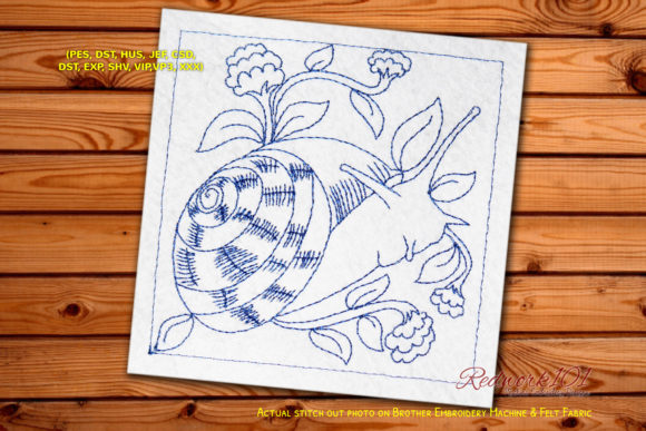 Milk Snail Embroidery Design