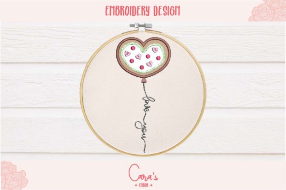 Valentine Cookie Balloon Aplique